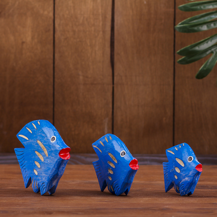 Набор сувенирный "Рыбки" голубой 14х8х10 см