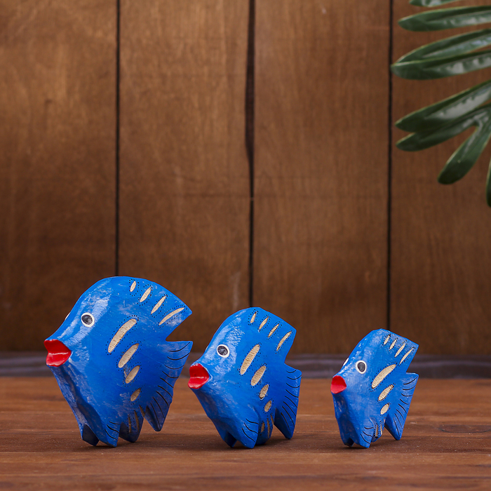 Набор сувенирный "Рыбки" голубой 14х8х10 см