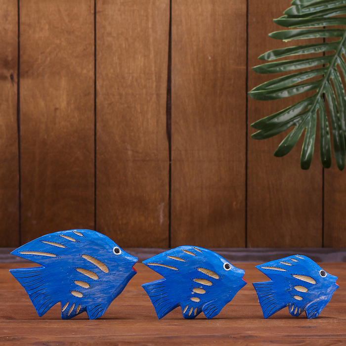Набор сувенирный "Рыбки" голубой 14х8х10 см
