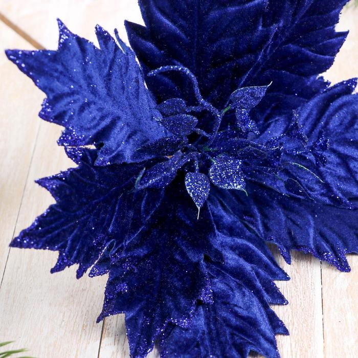 Декор "Зимний цветок" 27*25 см, блеск, синий