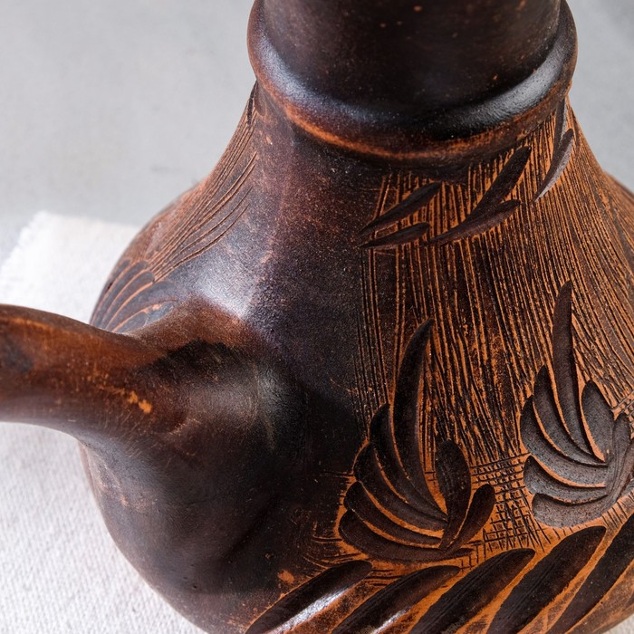 Турка для кофе "Узор" красная глина микс