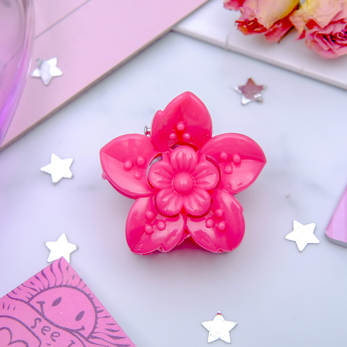 Краб для волос "Яркий" 4 см, райский цветок, микс