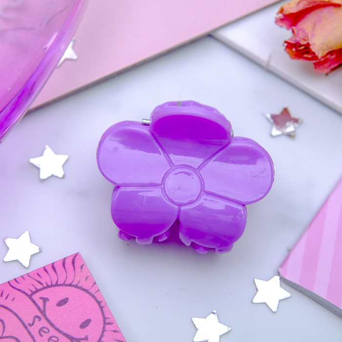 Краб для волос "Яркий" 3,7 см, цветок, микс