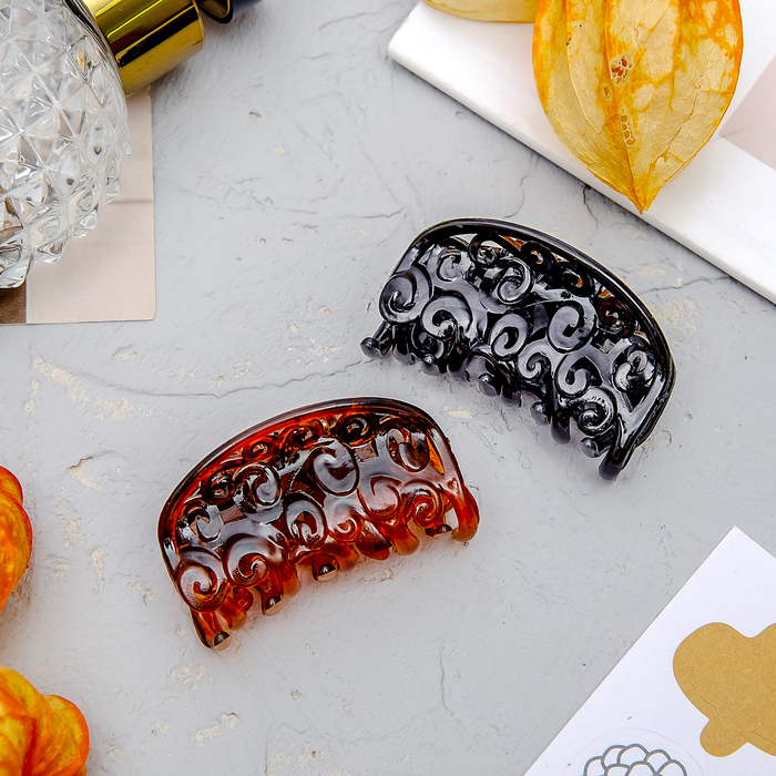 Краб для волос "Брианна" 4,5 см. кружева, микс