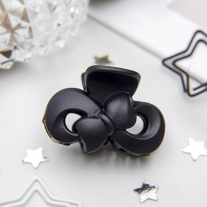 Краб для волос "Матовый" 4 см, бант, чёрный