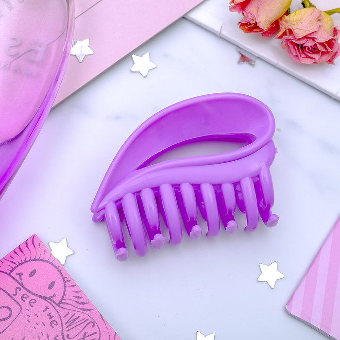 Краб для волос "Яркий" 6 см, петелька, микс