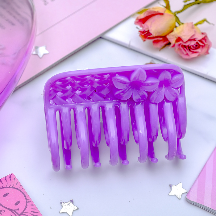 Краб для волос "Яркий" 6,3 см, два цветка, микс