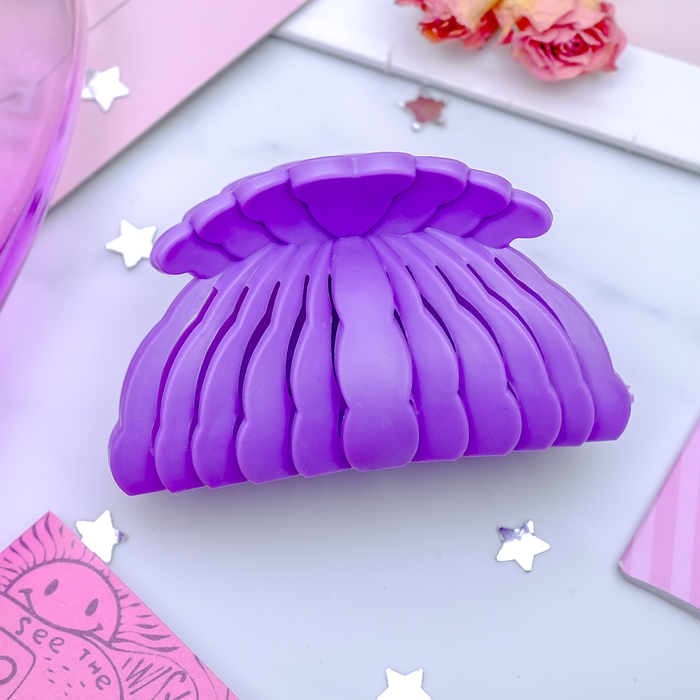 Краб для волос "Яркий" 8 см, ракушка, микс