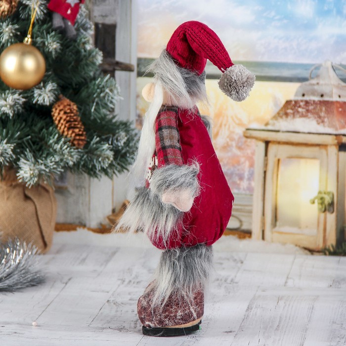 Мягкая игрушка "Пушистая клетка" дед мороз 14*30 см