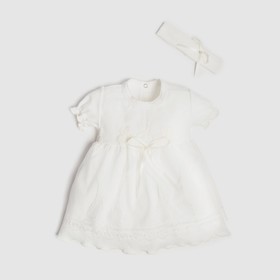 Набор: платье с коротким рукавом и повязка Крошка Я, 1,5-2 г, (86-92 см),100 % хлопок