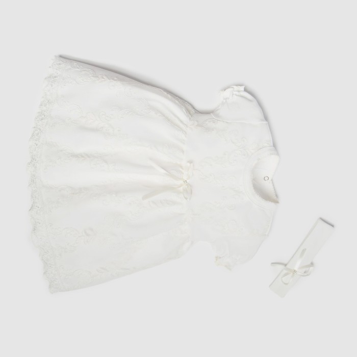 Набор: платье с коротким рукавом и повязка Крошка Я, 1,5-2 г, (86-92 см),100 % хлопок