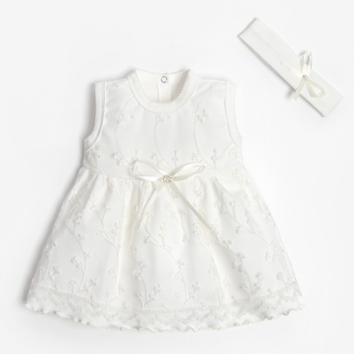 Набор: платье без рукавов и повязка Крошка Я, 1,5-2 г, (86-92 см),100 % хлопок