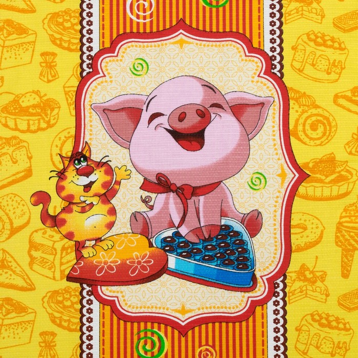 Набор полотенец DomoVita "Кулинары" вафля 170 г/м2, 45х60 см 3шт (в коробке), хл100%