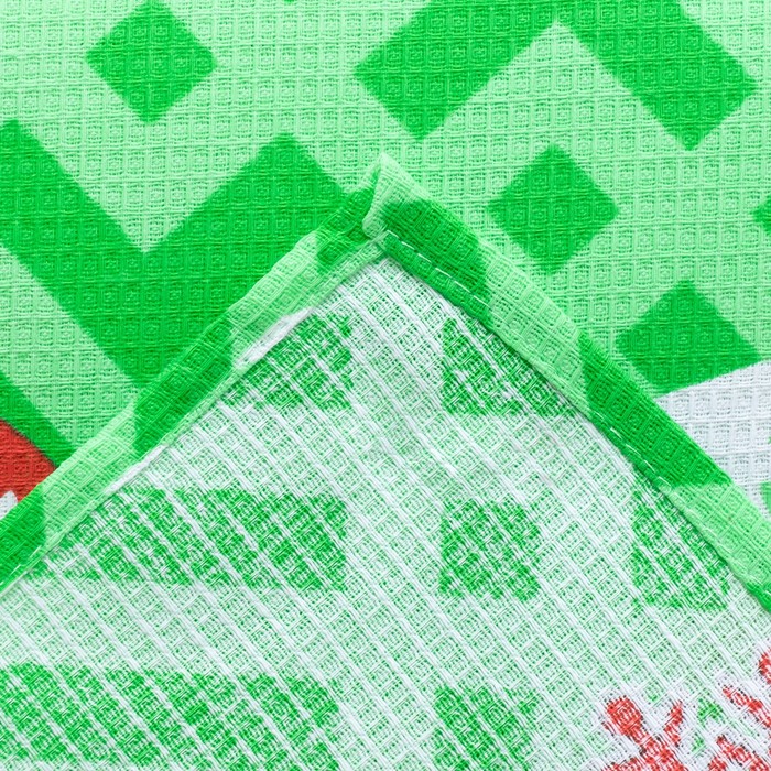 Набор полотенец DomoVita "Веселые поросята" зеленый вафля 170 г/м2, 45х60 см 3шт (в коробке) 37924