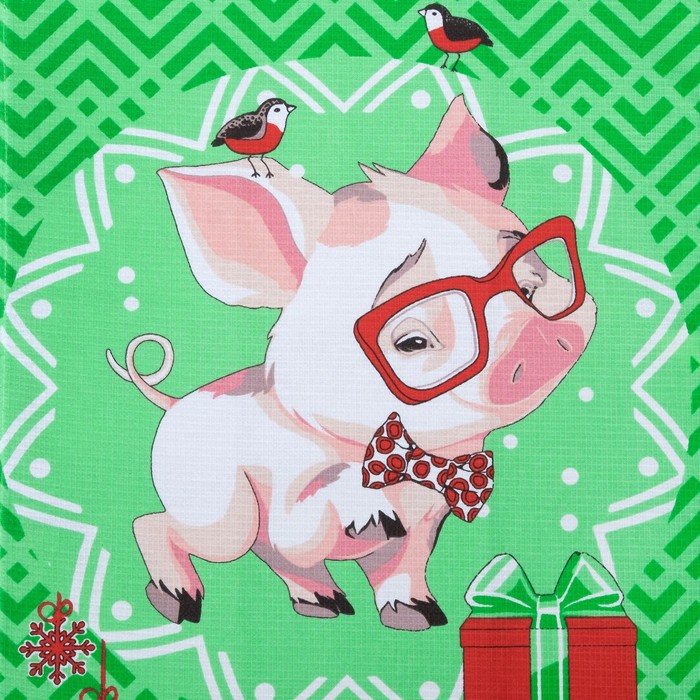 Набор полотенец DomoVita "Веселые поросята" зеленый вафля 170 г/м2, 45х60 см 3шт (в пакете) 379247