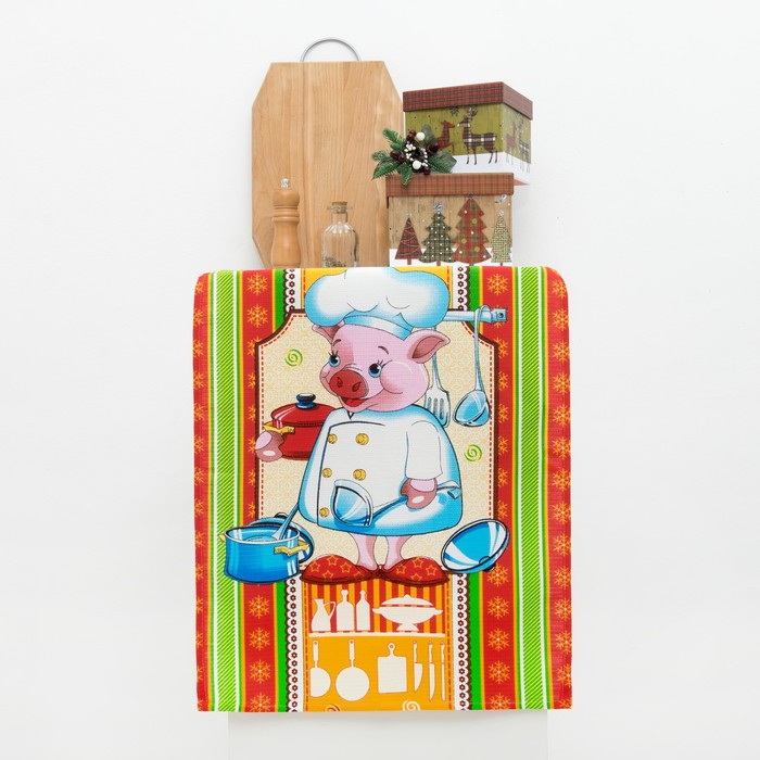 Полотенце 45х60см DomoVita "Кулинары", хлопок 100%, 170 г/м2 вафелька (пакет) микс