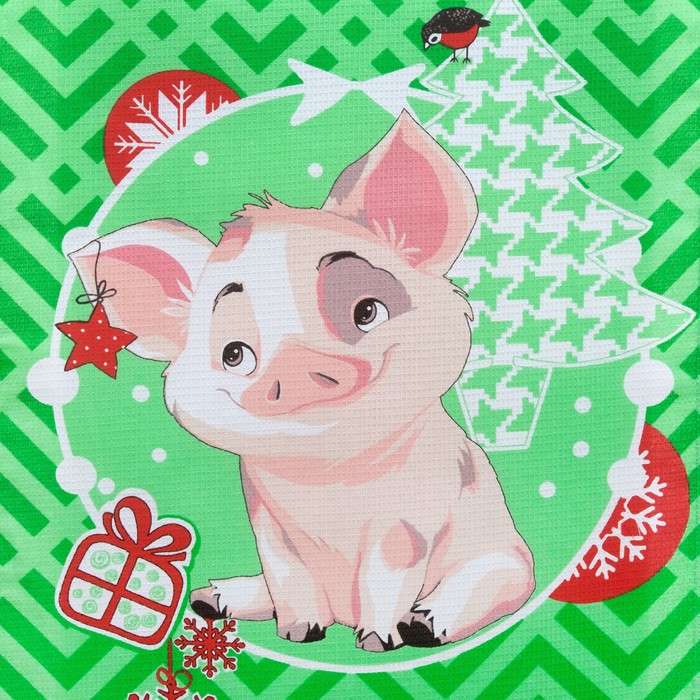 Полотенце 45х60см DomoVita "Веселые поросята" зеленый, хл100%,170 г/м2 вафелька (пакет) микс 37924