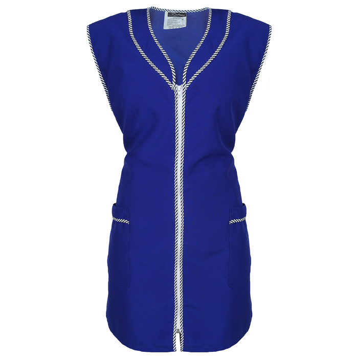 Халат габардин на молнии, без рукава, размер 56-58, рост 170-176, цвет василек