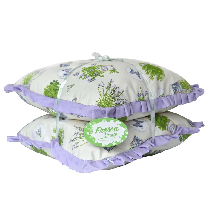 Набор подушек "Лаванда" с рюшей, размер 45х45 см-2 шт.