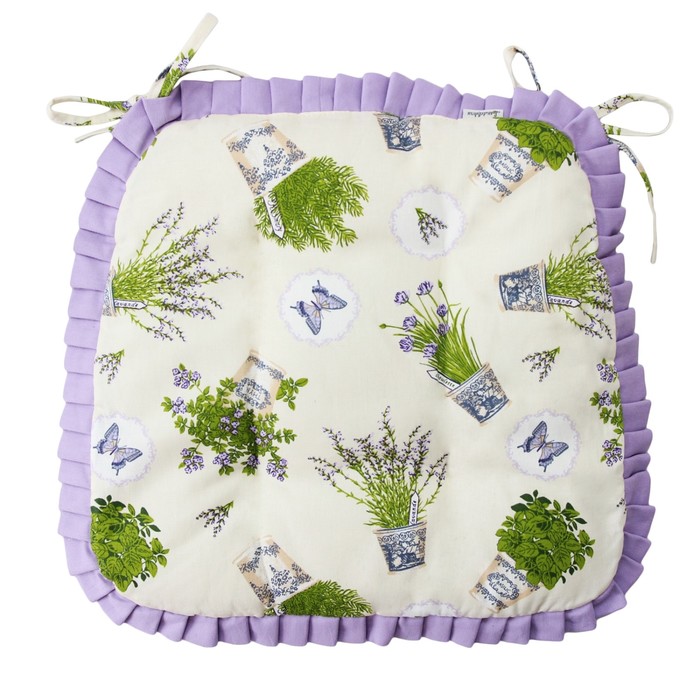 Набор сидушек "Лаванда" с рюшами, размер 42х42 см-2 шт.