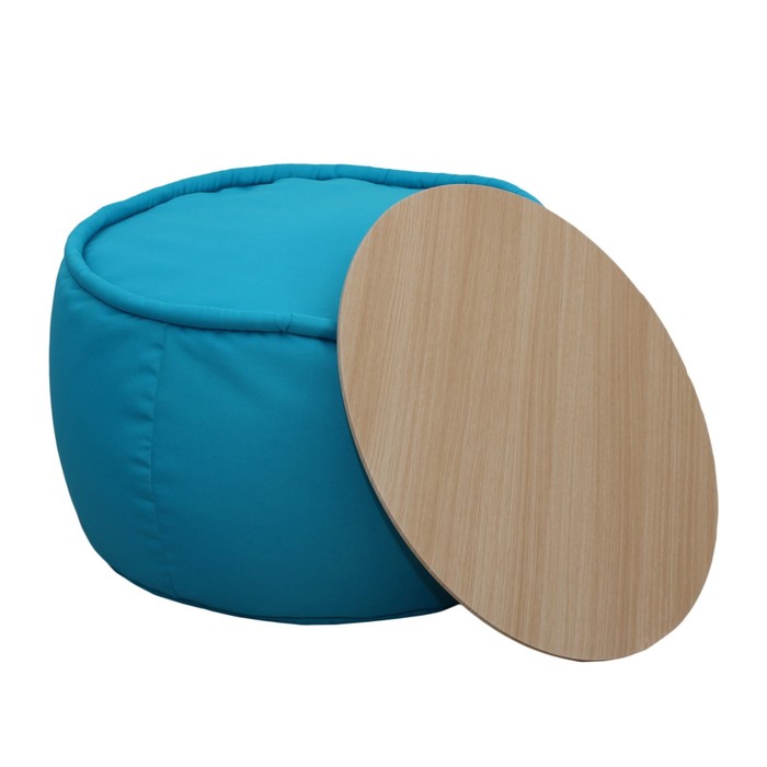 Пуф круглый, размер 60х40 см, голубой