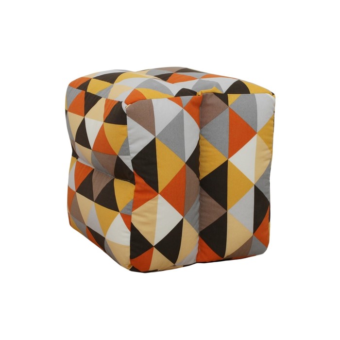 Пуф-аэрокуб, размер 35х35х35 см, серый/оранжевый