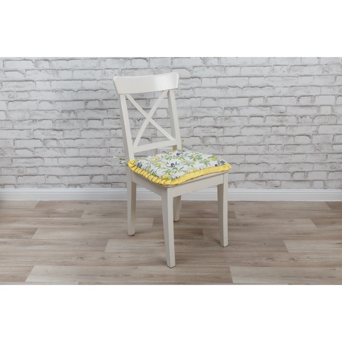 Сидушка на стул Olives с рюшами, размер 42х42 см