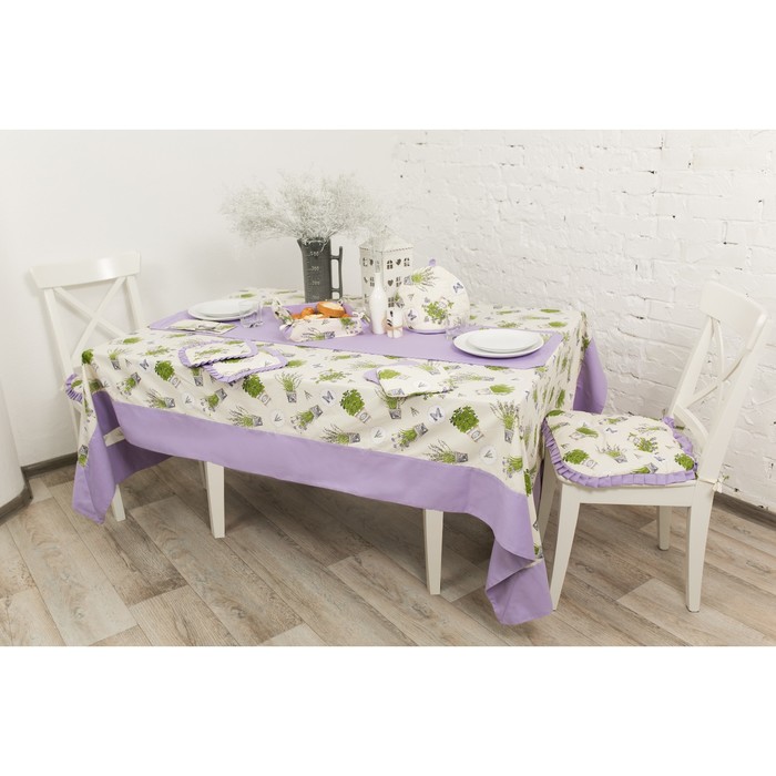 Скатерть "Лаванда" с бортом, размер 150х150 см
