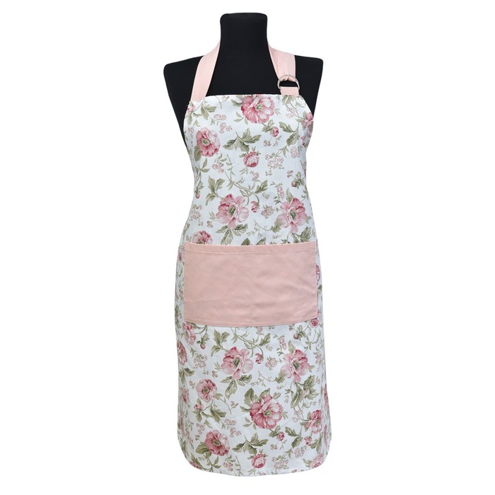 Фартук прямой English rose, размер 80х65 см, розовый