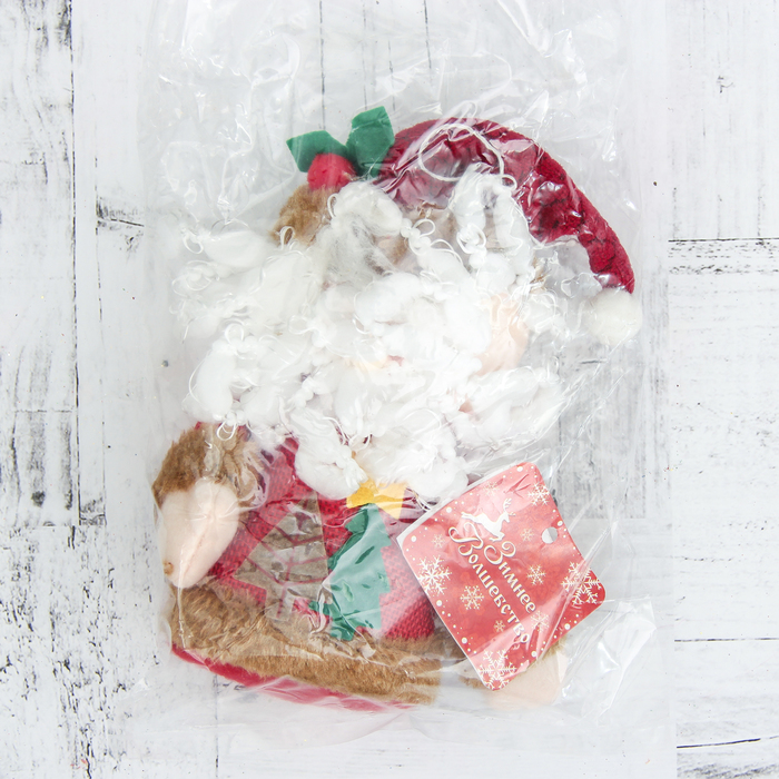 Мягкая игрушка "Две ёлочки" дед мороз 8,5*14 см, красный