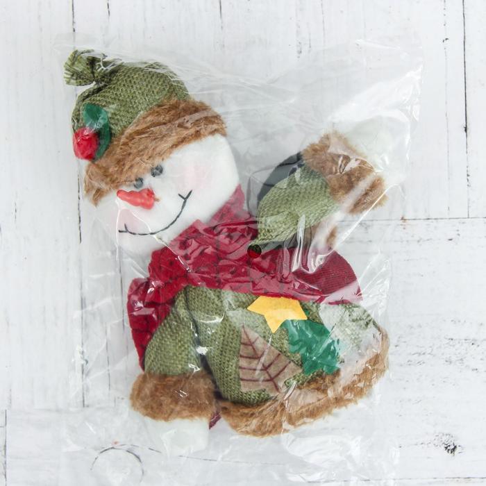 Мягкая игрушка "Две ёлочки" снеговик длинные ножки 8,5*28 см, зелёный