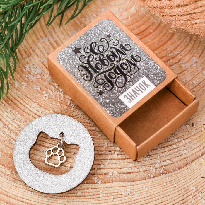 Значок в коробочке "Котик"