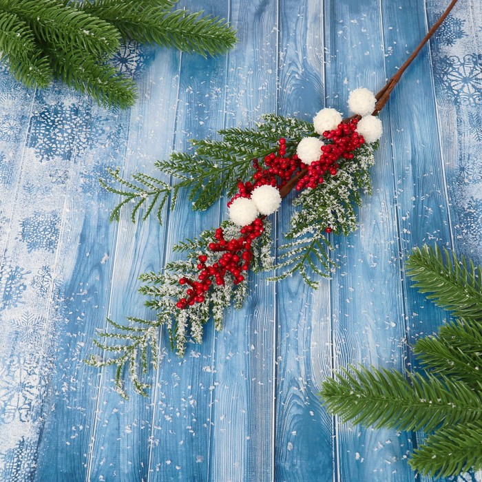 Декор "Зимние мечты" 50 см, новогодняя веточка