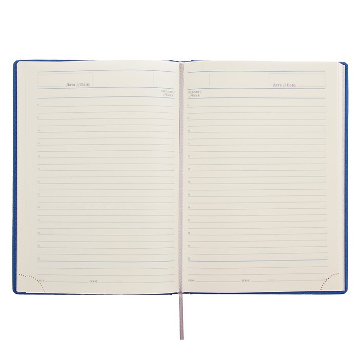 Ежедневник недатированный А5, 176 листов Erich Krause Corolla, тонированная бумага, синий