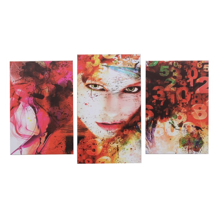 Картина модульная на подрамнике "Абстракция" (45х31, 53х31, 45х31) 93х53 см