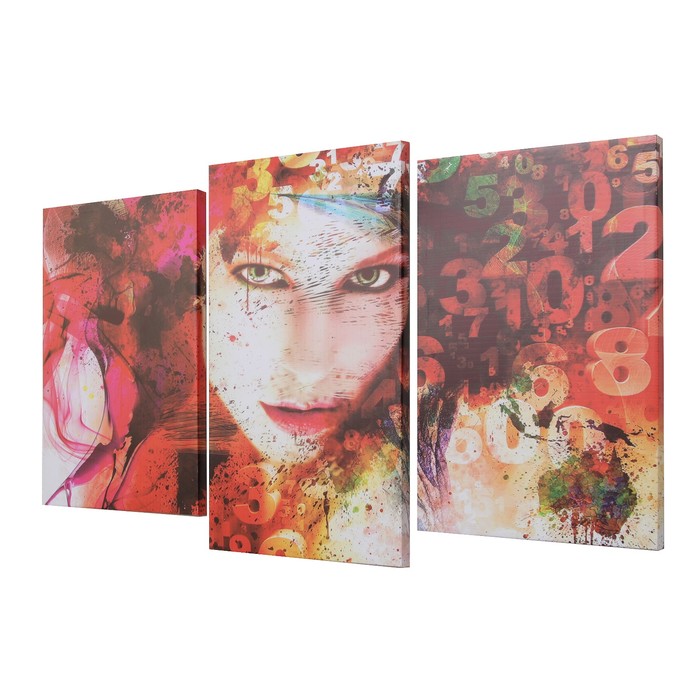 Картина модульная на подрамнике "Абстракция" (45х31, 53х31, 45х31) 93х53 см