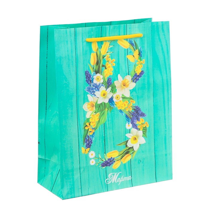 Пакет ламинированный вертикальный «Яркого 8 Марта», 18 × 23 × 8 см