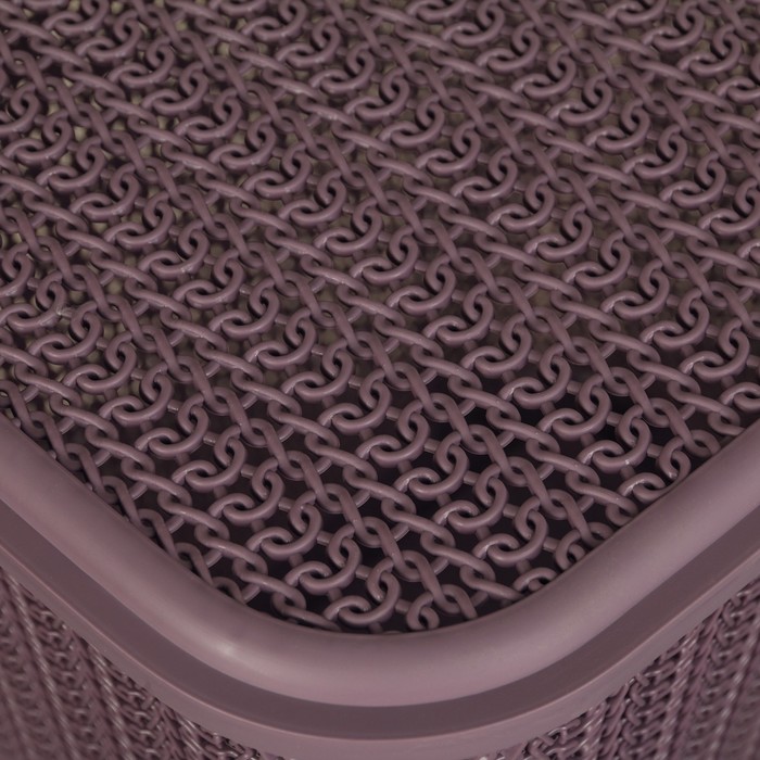 Корзина для белья с крышкой "Вязь" 60 л, цвет лиловый