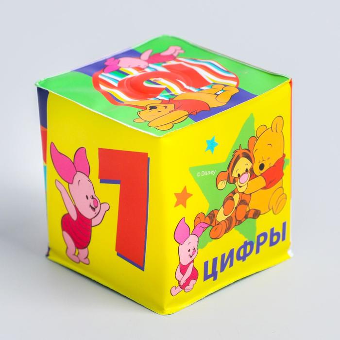 Мягкие кубики «Цифры», со свистулькой, Медвежонок Винии и его друзья р-р. 7*7см, для купания