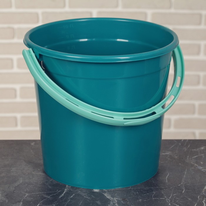 Ведро без крышки 10 л, цвет бирюзовый
