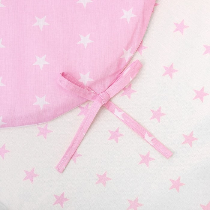 Комплект в кроватку 7 пр. "Мечта" (борт из 4-х частей), цвет розовый, бязь хл100%