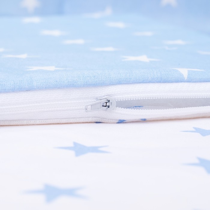 Комплект в кроватку 6 пр. "Подушечки" (борт из 4-х частей), цвет голубой, бязь хл100%