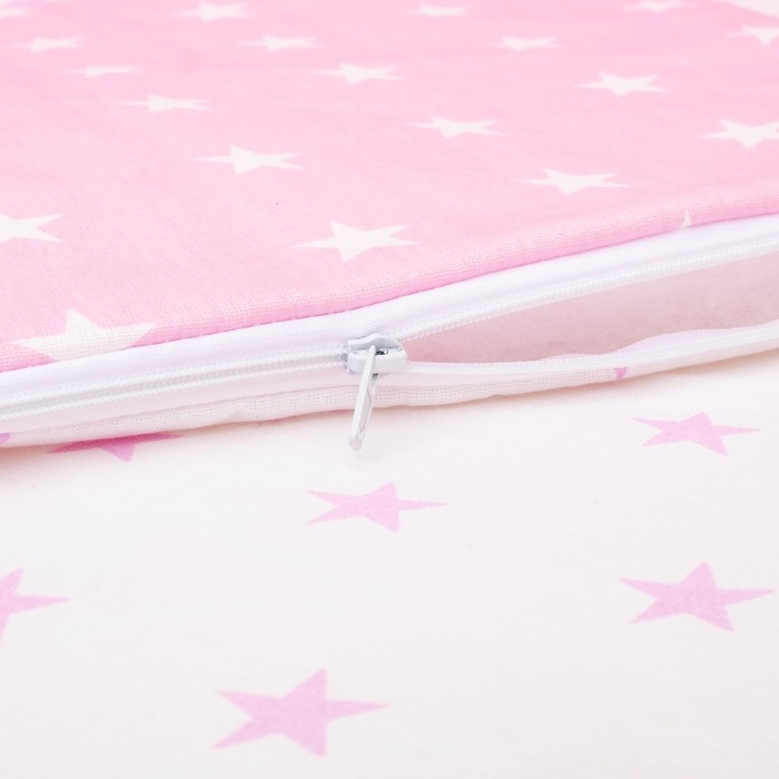 Комплект в кроватку 6 пр. "Подушечки" (борт из 4-х частей), цвет розовый, бязь хл100%