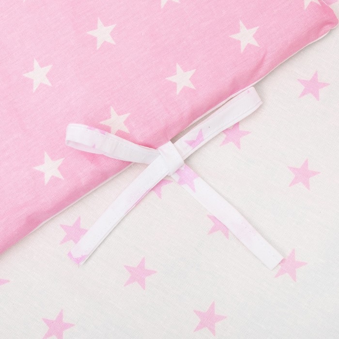 Комплект в кроватку 6 пр. "Подушечки" (борт из 4-х частей), цвет розовый, бязь хл100%