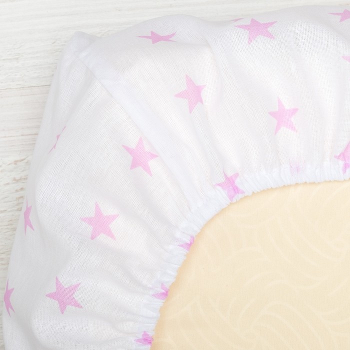 Комплект в кроватку 6 пр. "День и ночь" (борт из 4-х частей), цвет розовый, бязь хл100%