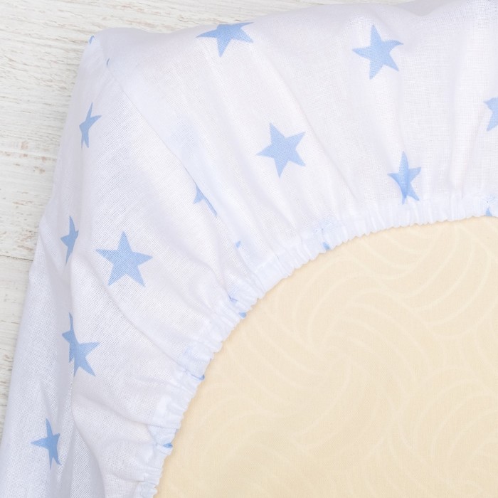 Комплект в кроватку 6 пр. "Ноченька" (борт из 4-х частей), цвет голубой, бязь хл100%