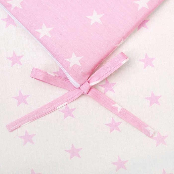 Комплект в кроватку 6 пр. "Ноченька" (борт из 4-х частей), цвет розовый, бязь хл100%