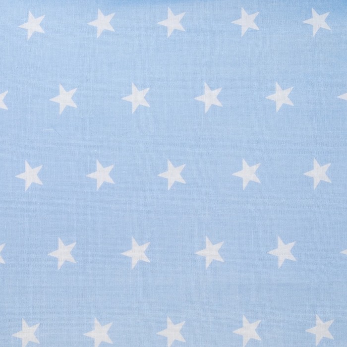 Комплект в кроватку 7 пр. "День и ночь" (борт из 4-х частей), цвет голубой, бязь хл100%