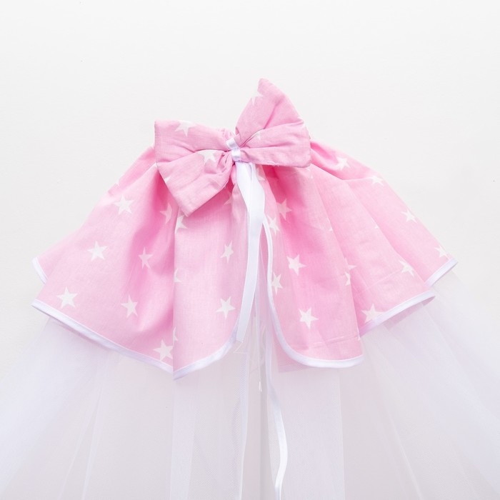 Комплект в кроватку 7 пр. "День и ночь" (борт из 4-х частей), цвет розовый, бязь хл100%