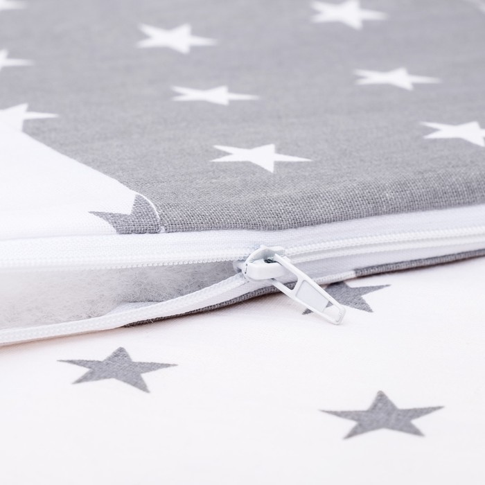 Комплект в кроватку 6 пр. "День и ночь" (борт из 4-х частей), цвет серый, бязь хл100%